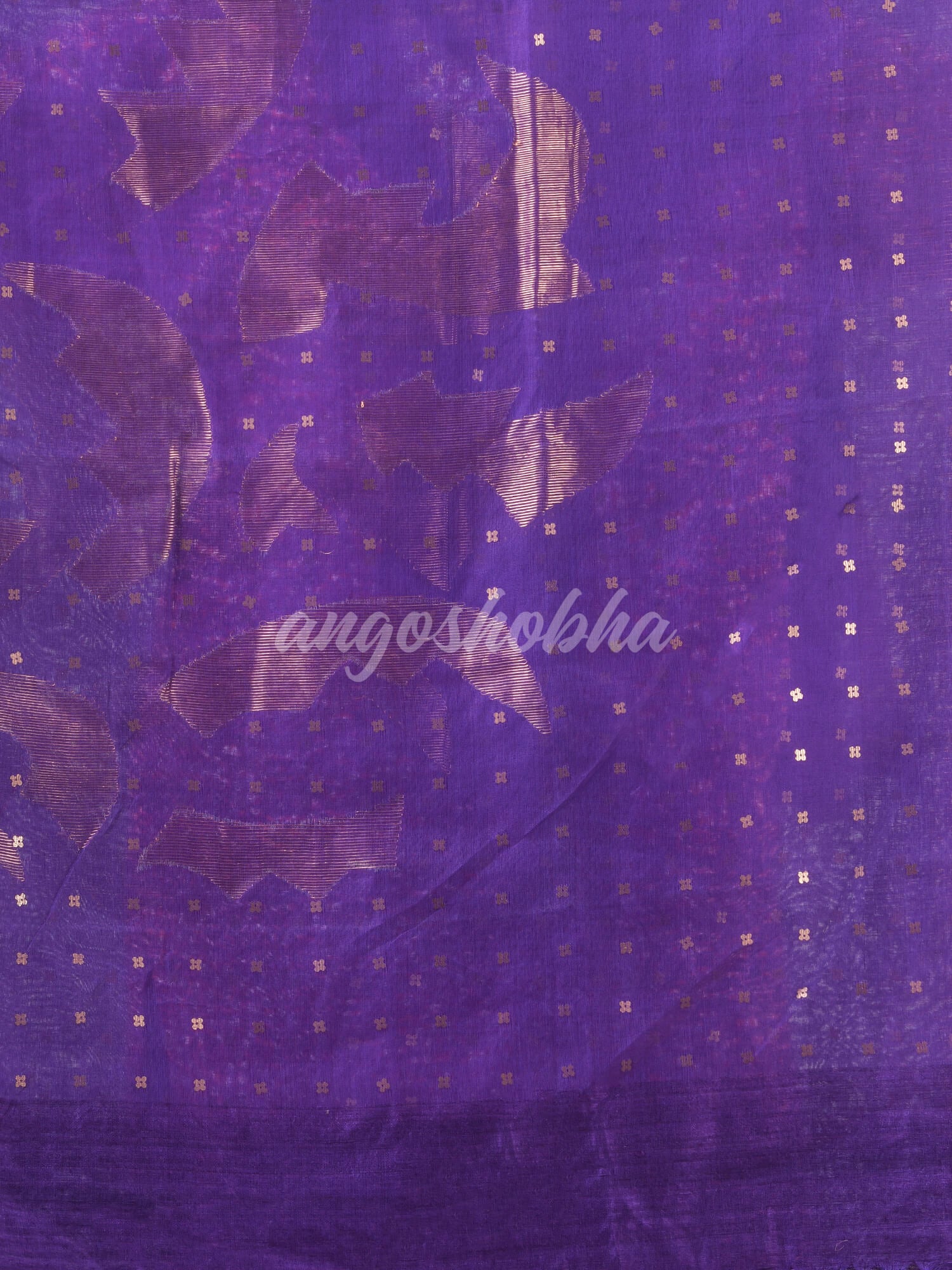 Traditional Violet Silk Matka Sequin Jamdani Saree