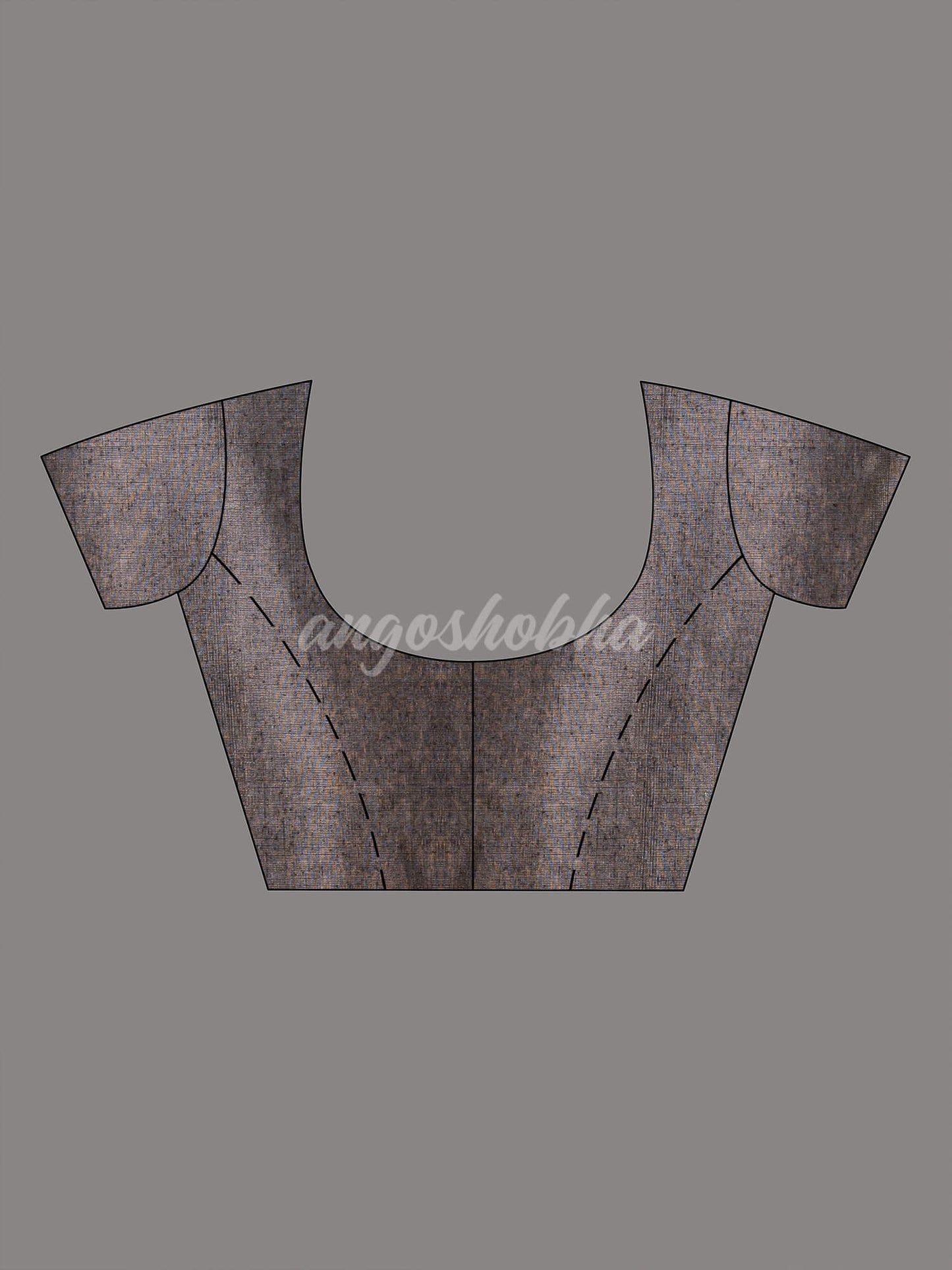 Steel & Black Silk Matka Solid Body Handwoven Jamdani Saree