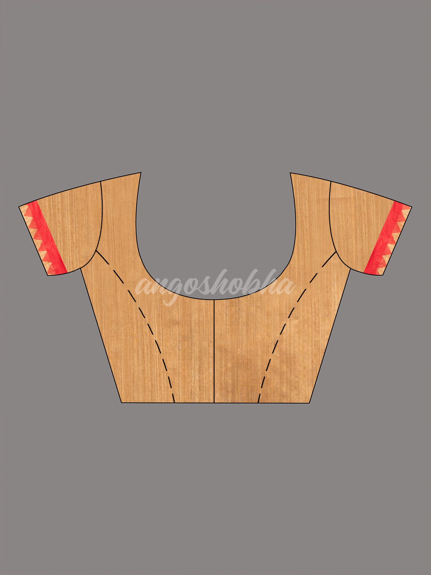 Muga Silk Matka Solid Body Red Temple Border Jacquard Jamdani Saree