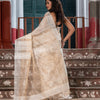 Off White Silk Matka Handwoven Jamdani Saree