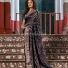 Navy Blue Silk Matka Handwoven Jamdani Saree
