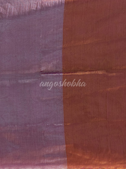 Silver Magenta & Gold Handloom Tissue Saree