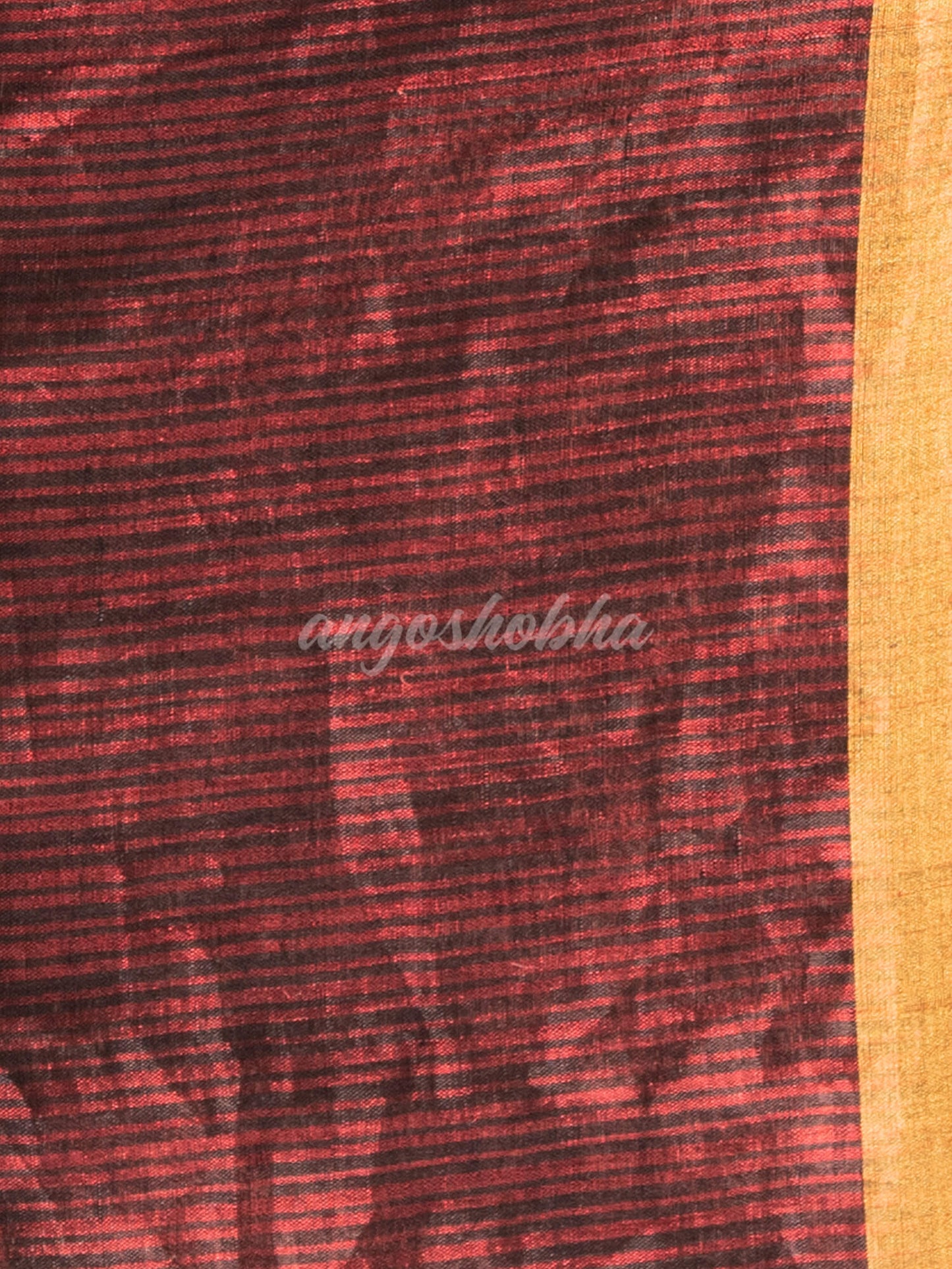 Red & Black All Body Check Tissue Linen Handloom Saree