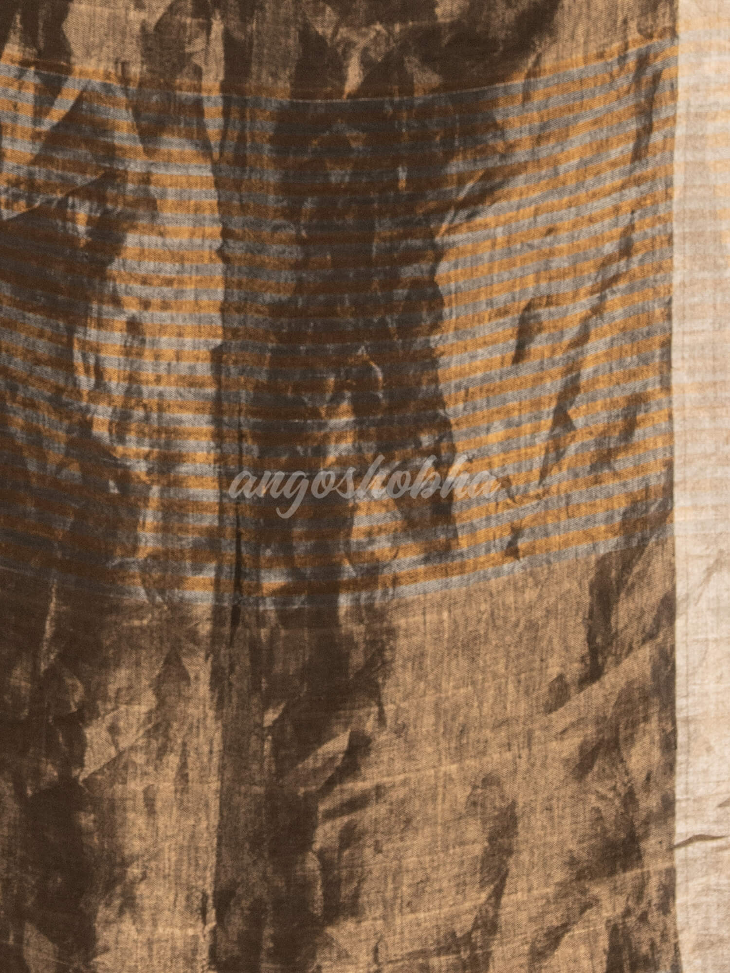 Gold & Silver All Body Check Tissue Linen Handloom Saree