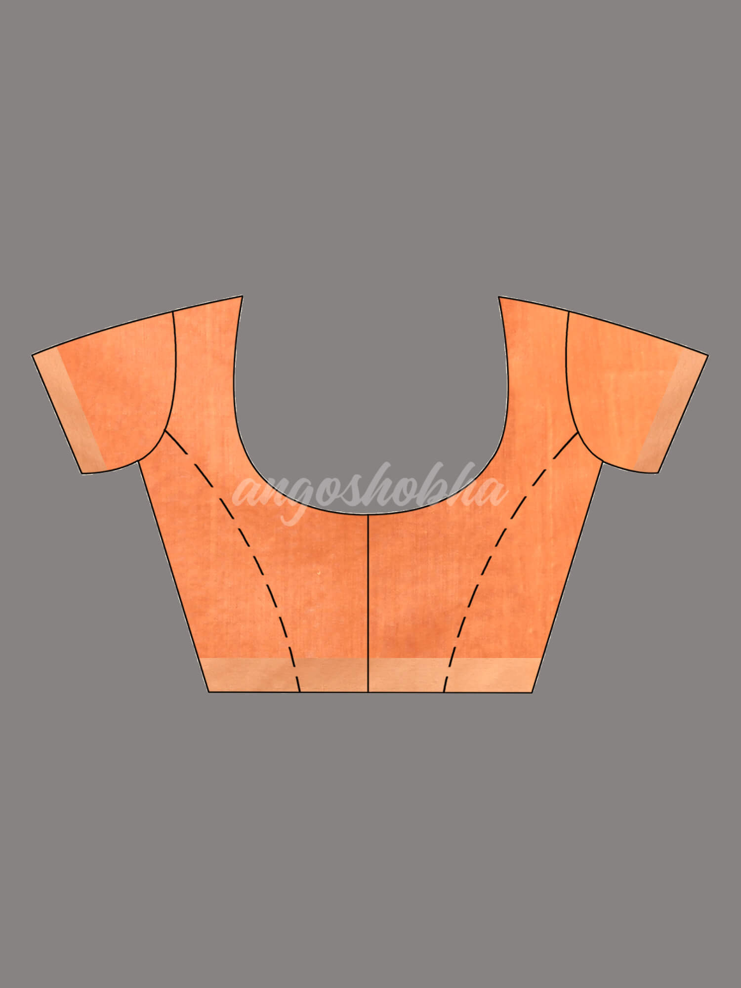 Orange Cotton Blend All Body Motive With Muga Pallu Handloom Saree