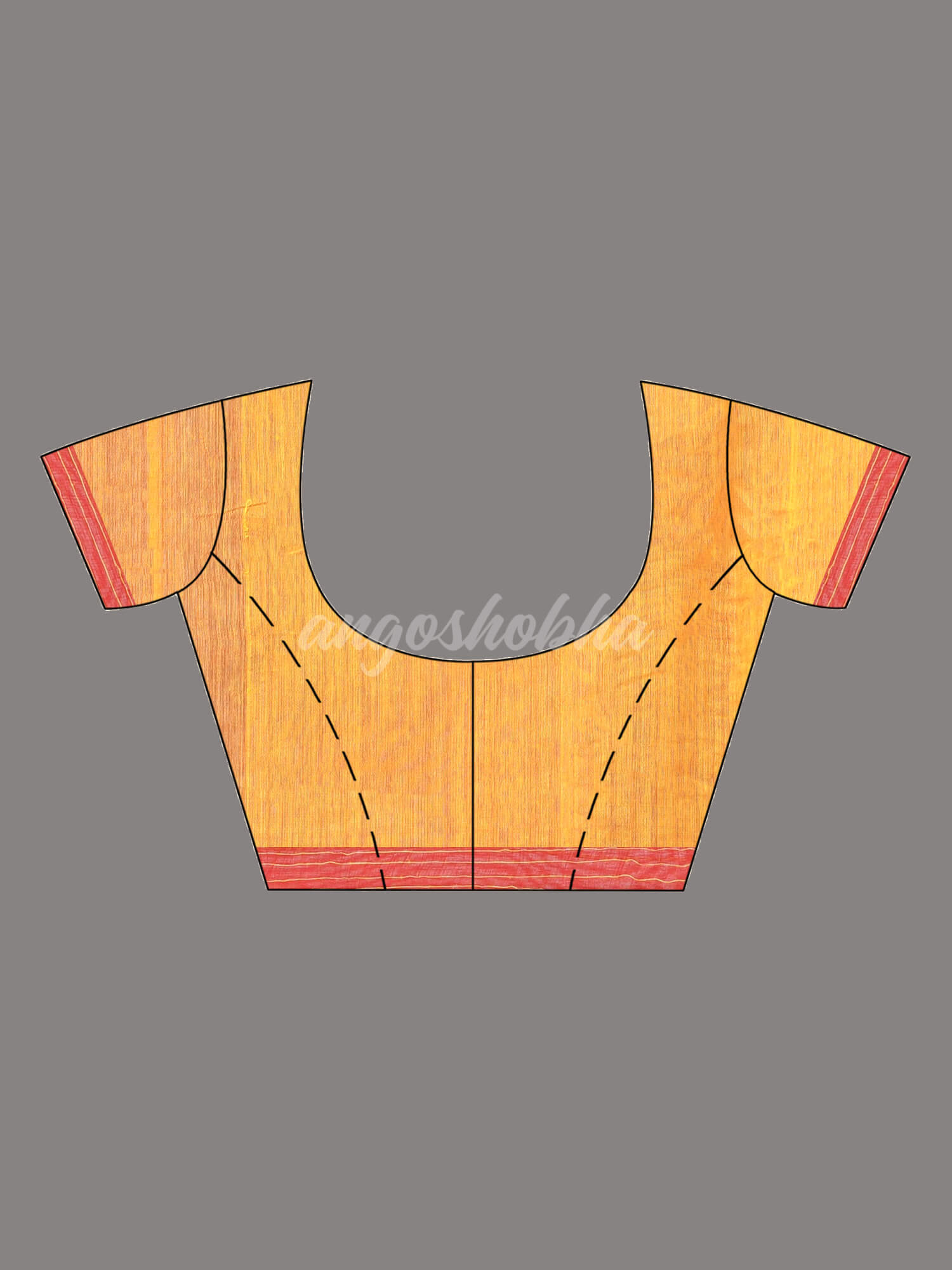 Red Cotton Blend All Body Motive With Yellow Pallu Handloom Saree