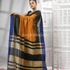 Mustard Cotton Blend Solid Body With Ghicha Pallu Handloom Saree