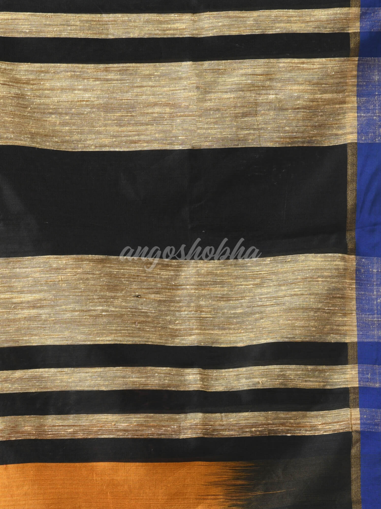 Mustard Cotton Blend Solid Body With Ghicha Pallu Handloom Saree