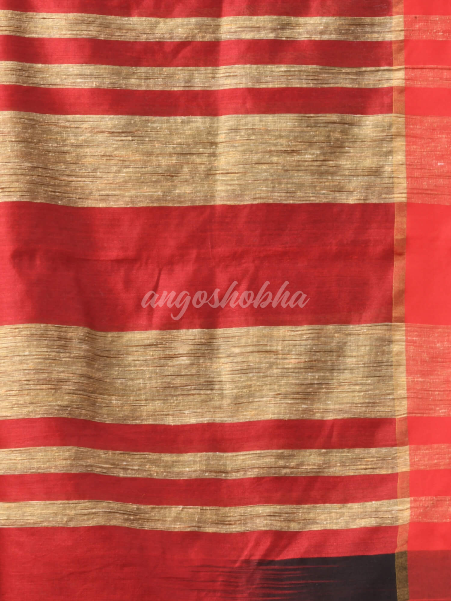 Maroon Cotton Blend Solid Body With Ghicha Pallu Handloom Saree