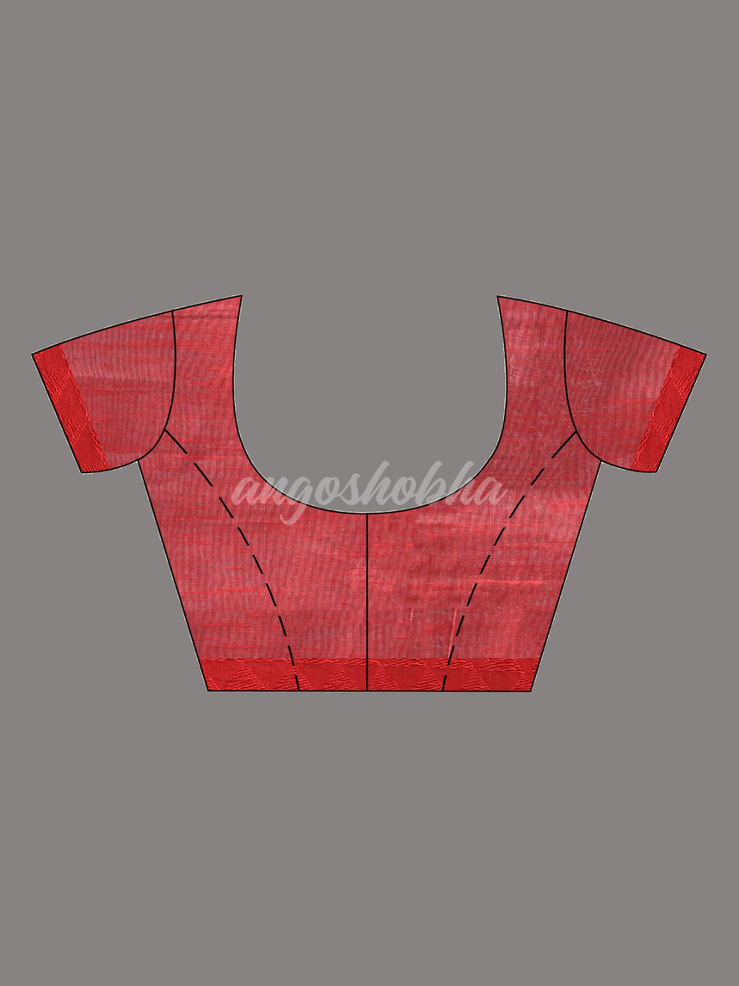 Grey Cotton Blend Solid Body Red Pallu Handloom Saree