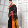 Black Cotton Blend All Body Motive With Yellow Pallu Handloom Saree