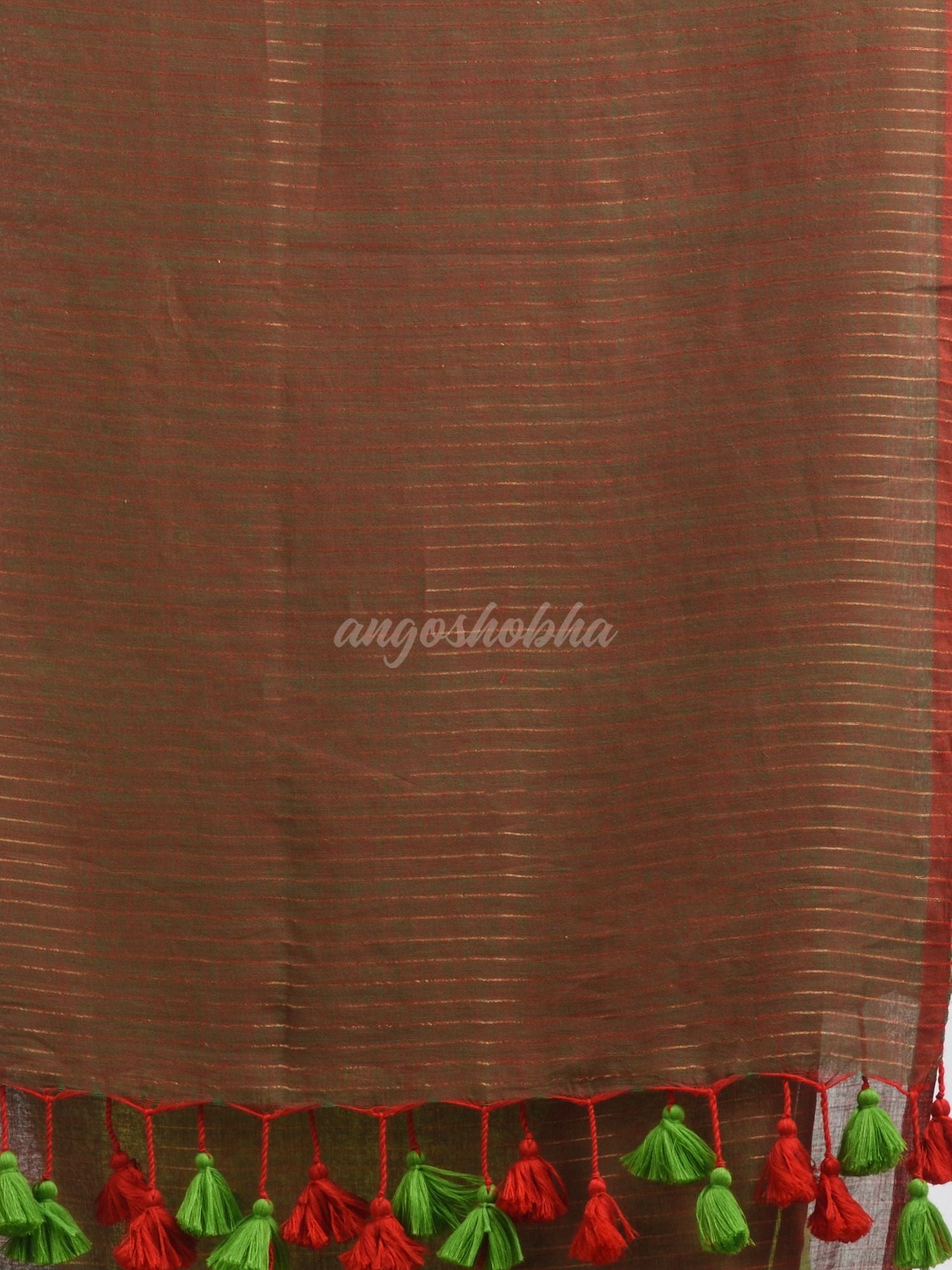 Lime Green Handloom Molmol zari Cotton Saree