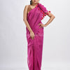 Magenta Handloom Molmol zari  Cotton Saree