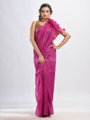 Magenta Handloom Molmol zari  Cotton Saree