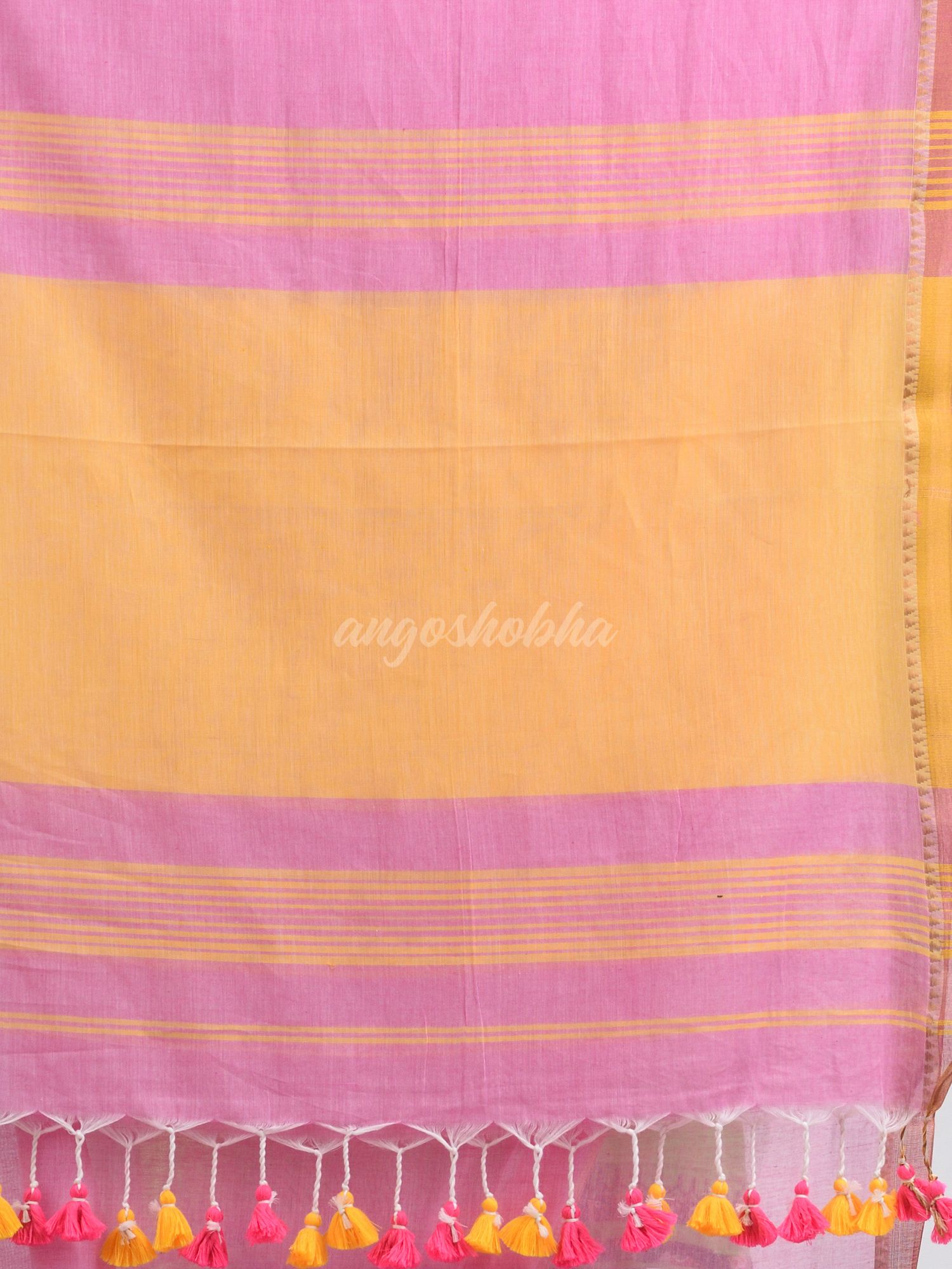Blush pink Cotton with zari pallu and zari border handloom Saree