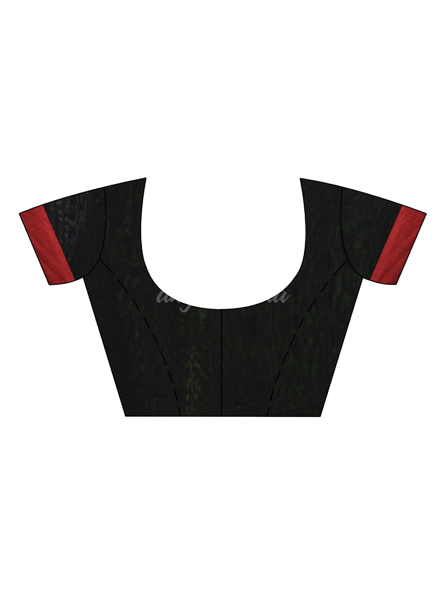 Bkack cotton with red border handwoven jamdani saree