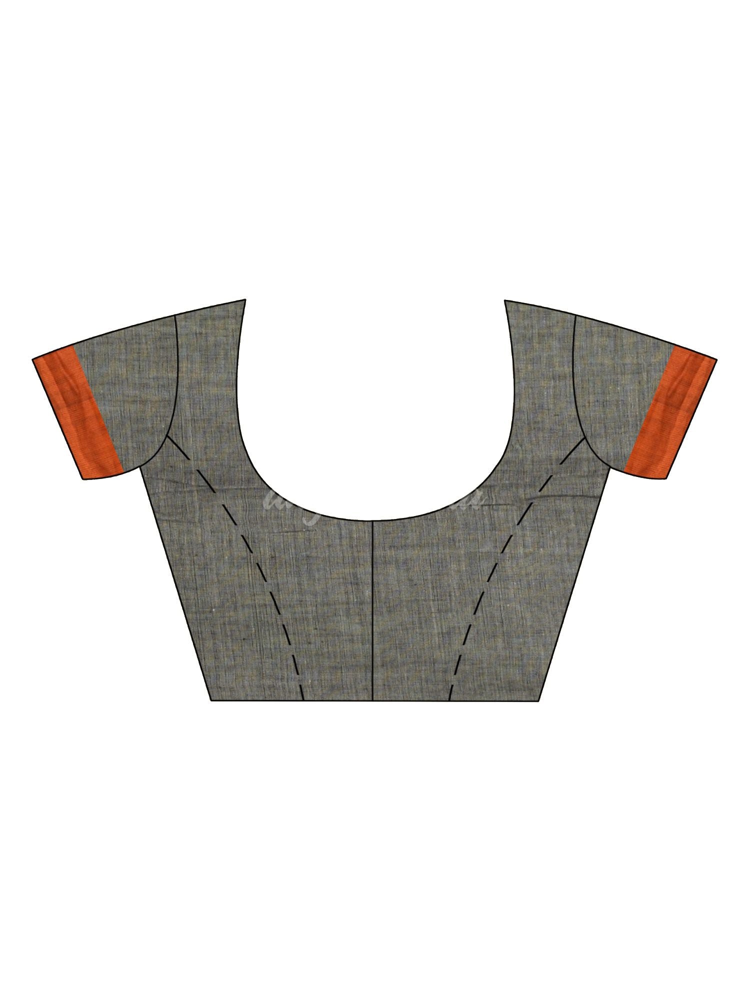 Grey cotton Jacquard  jamdani saree