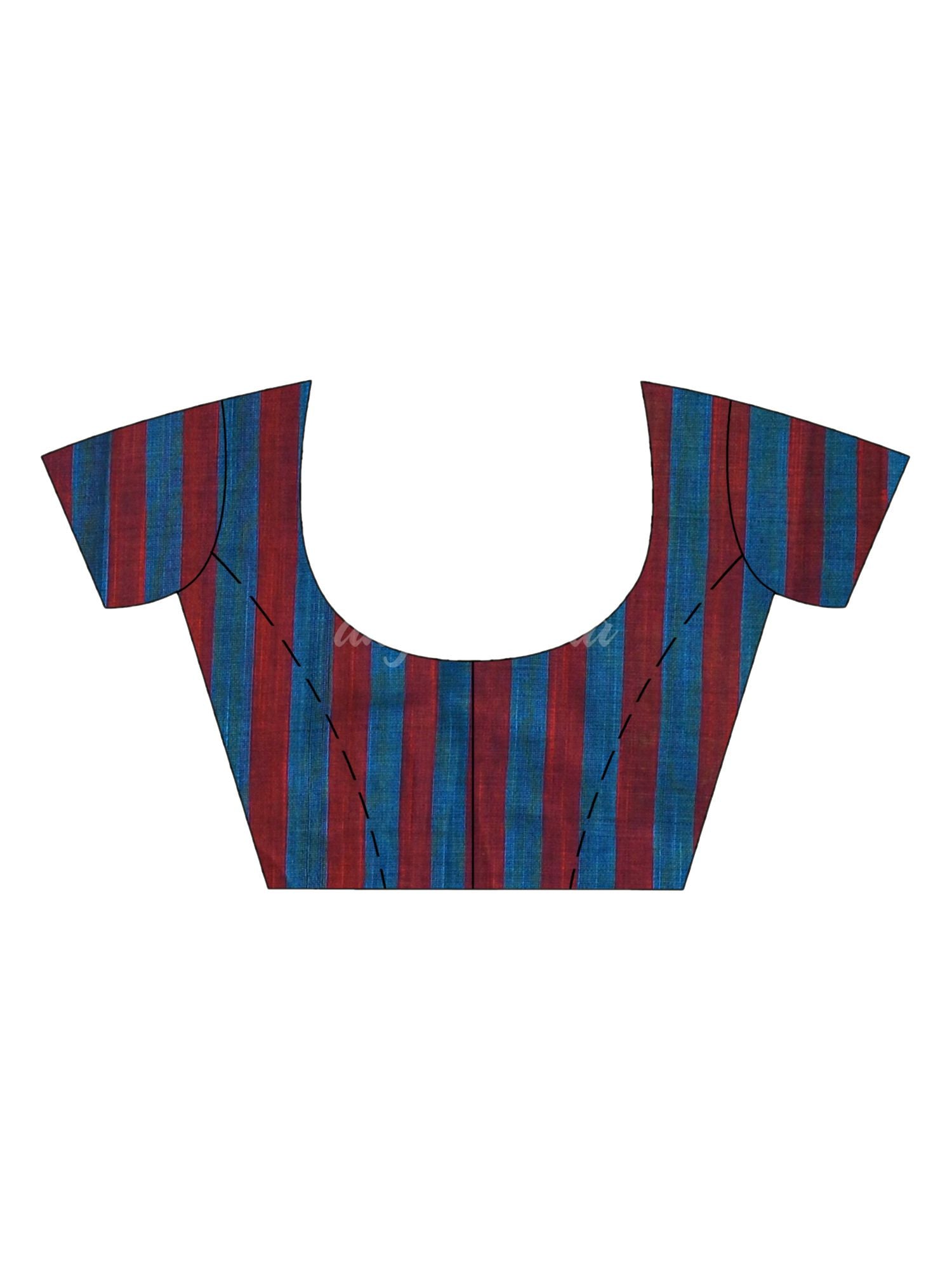 Turquoise cotton pallu stipe handwoven jamdani saree