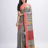 Medium grey cotton handwoven jamdani saree