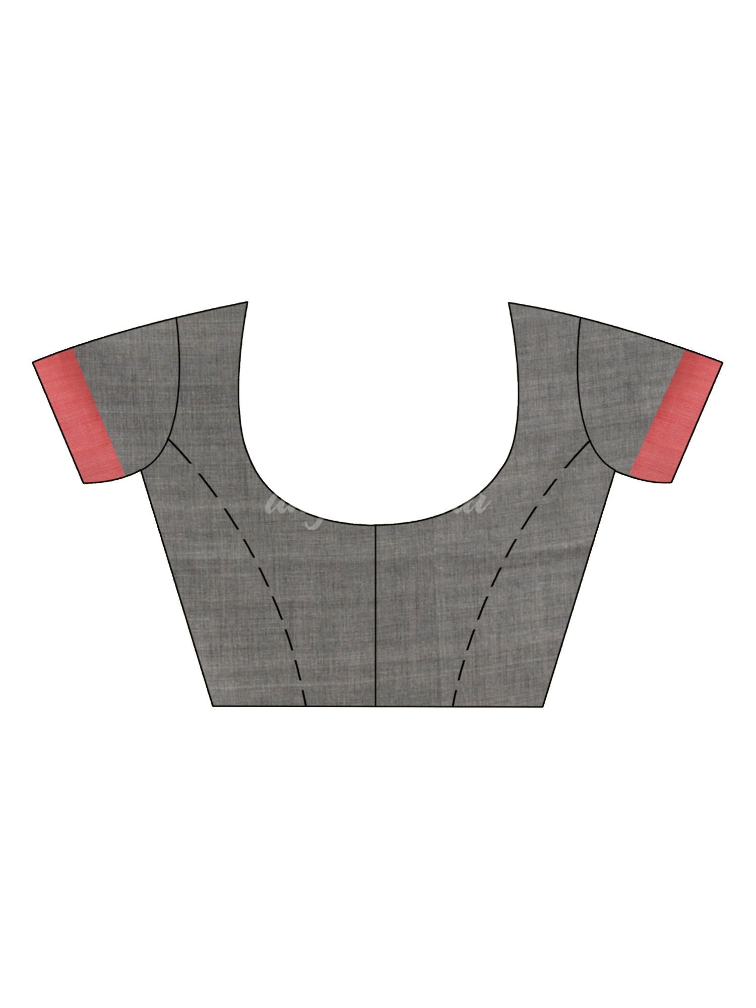 Medium grey cotton handwoven jamdani saree