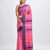 Hot pink cotton handwoven jamdani saree