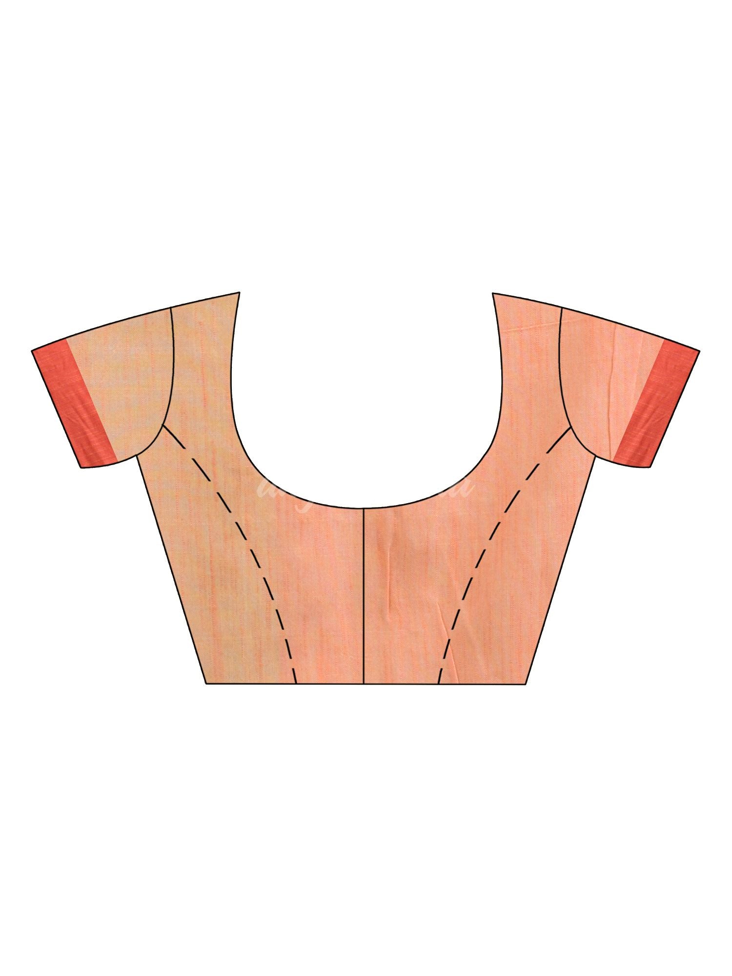 Light green cotton with solid body in tawny peach pallu handloom saree