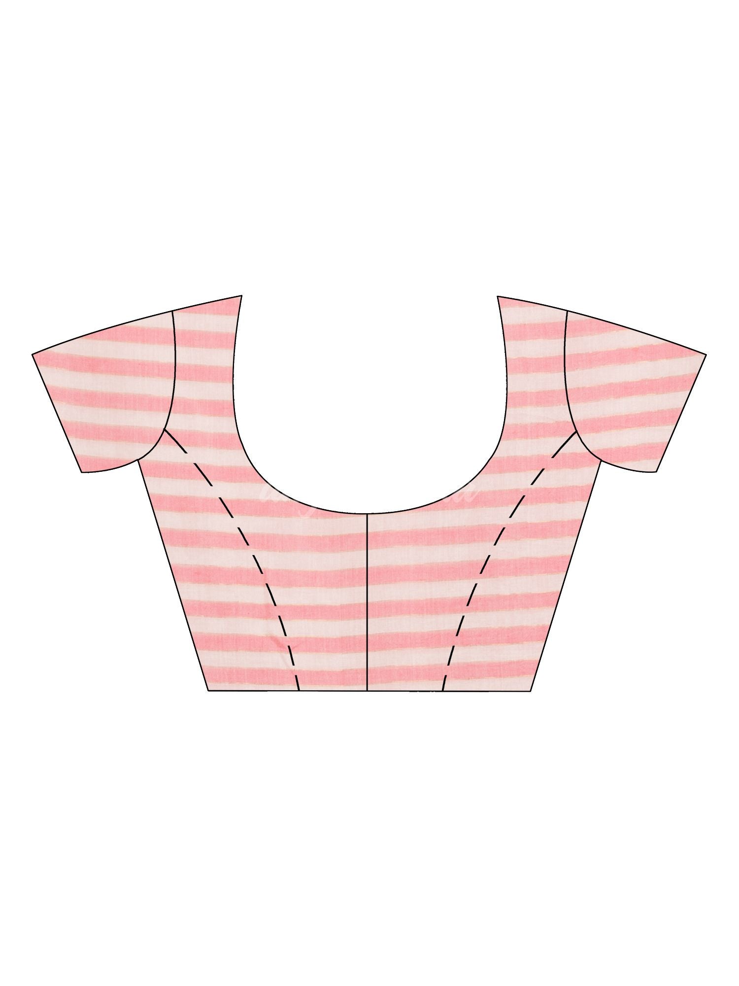 Red & white stripe molmol cotton saree