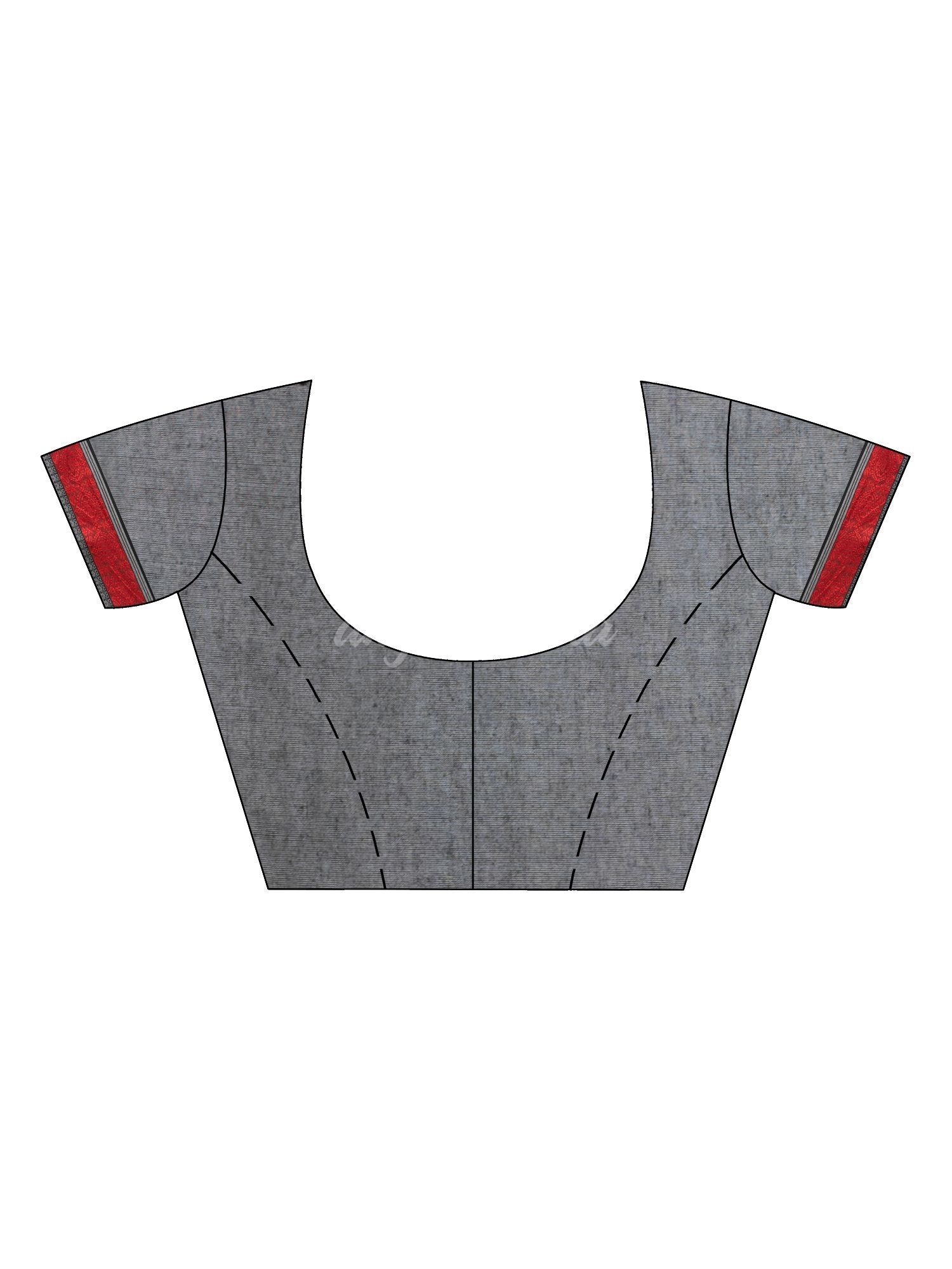 Ash grey begampuri organic cotton saree