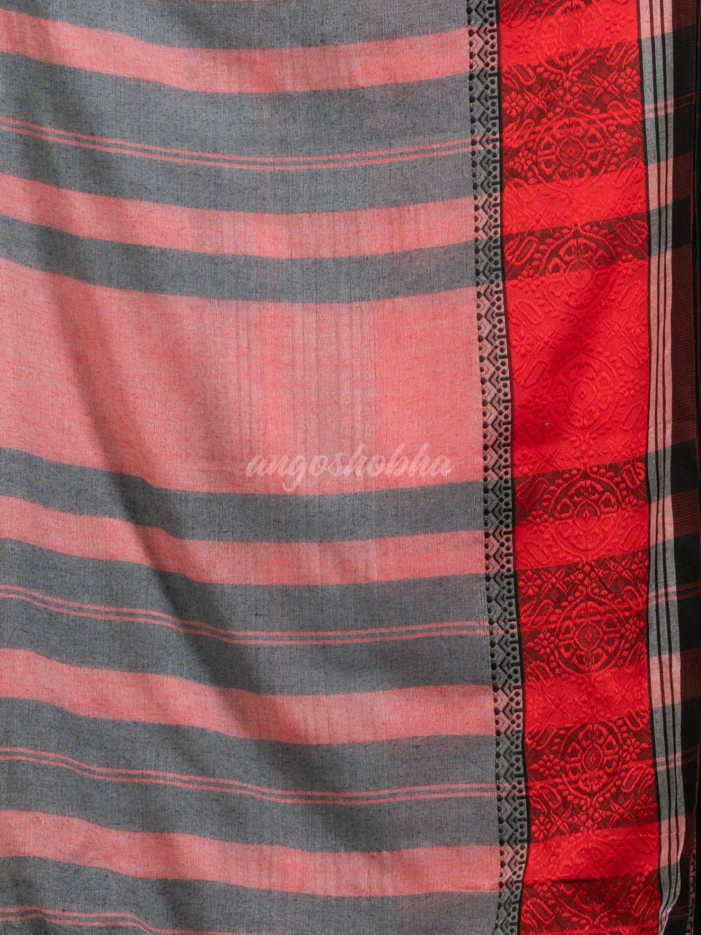 Ash grey begampuri organic cotton saree