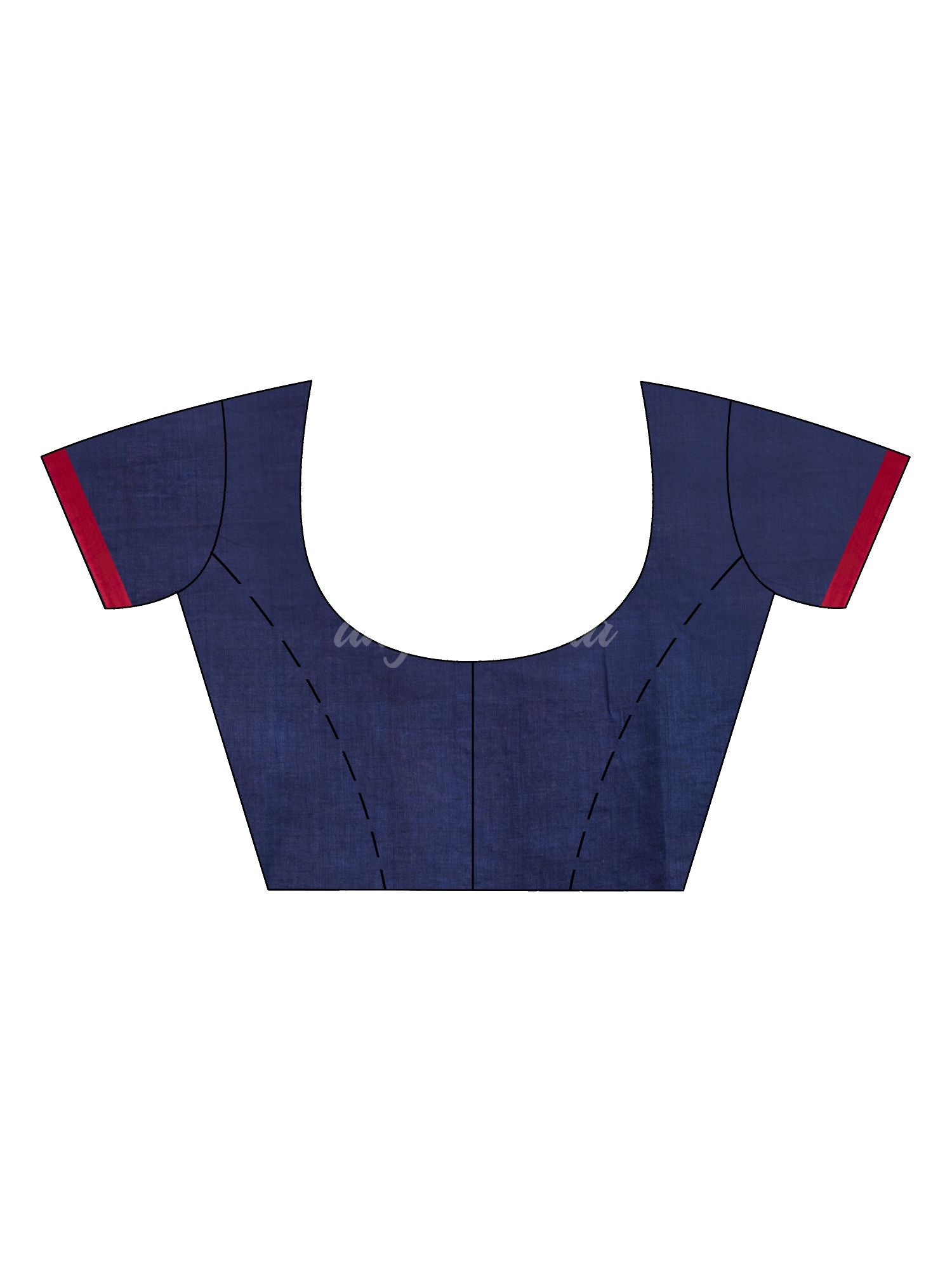 Royal blue cotton with jacquard border jamdani saree