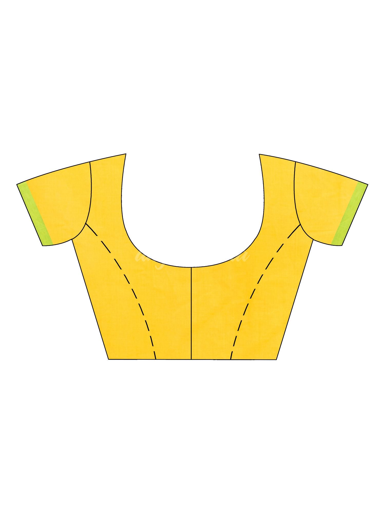 Yellow cotton with jacquard border jamdani saree