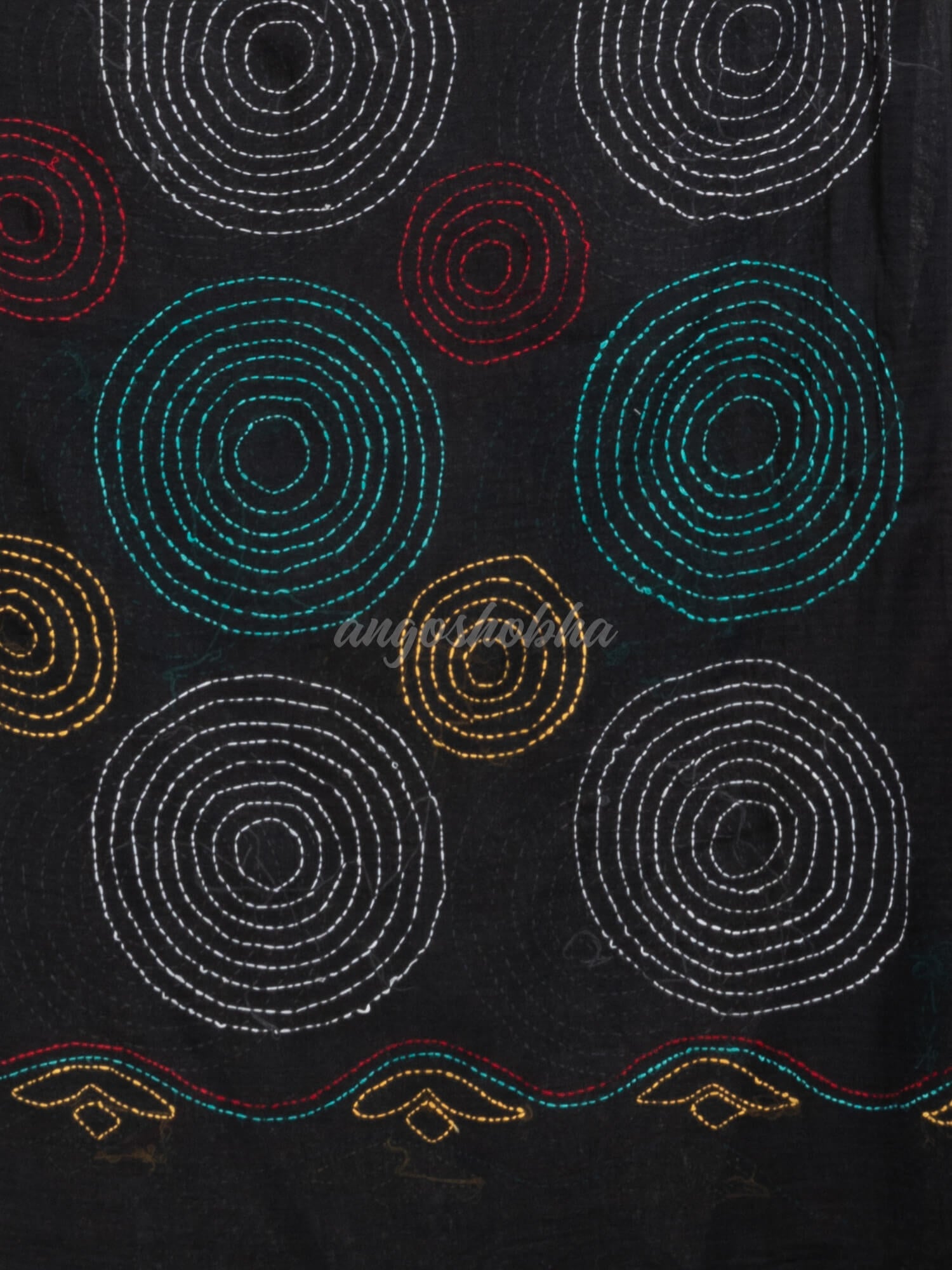 Black cotton embroidery saree