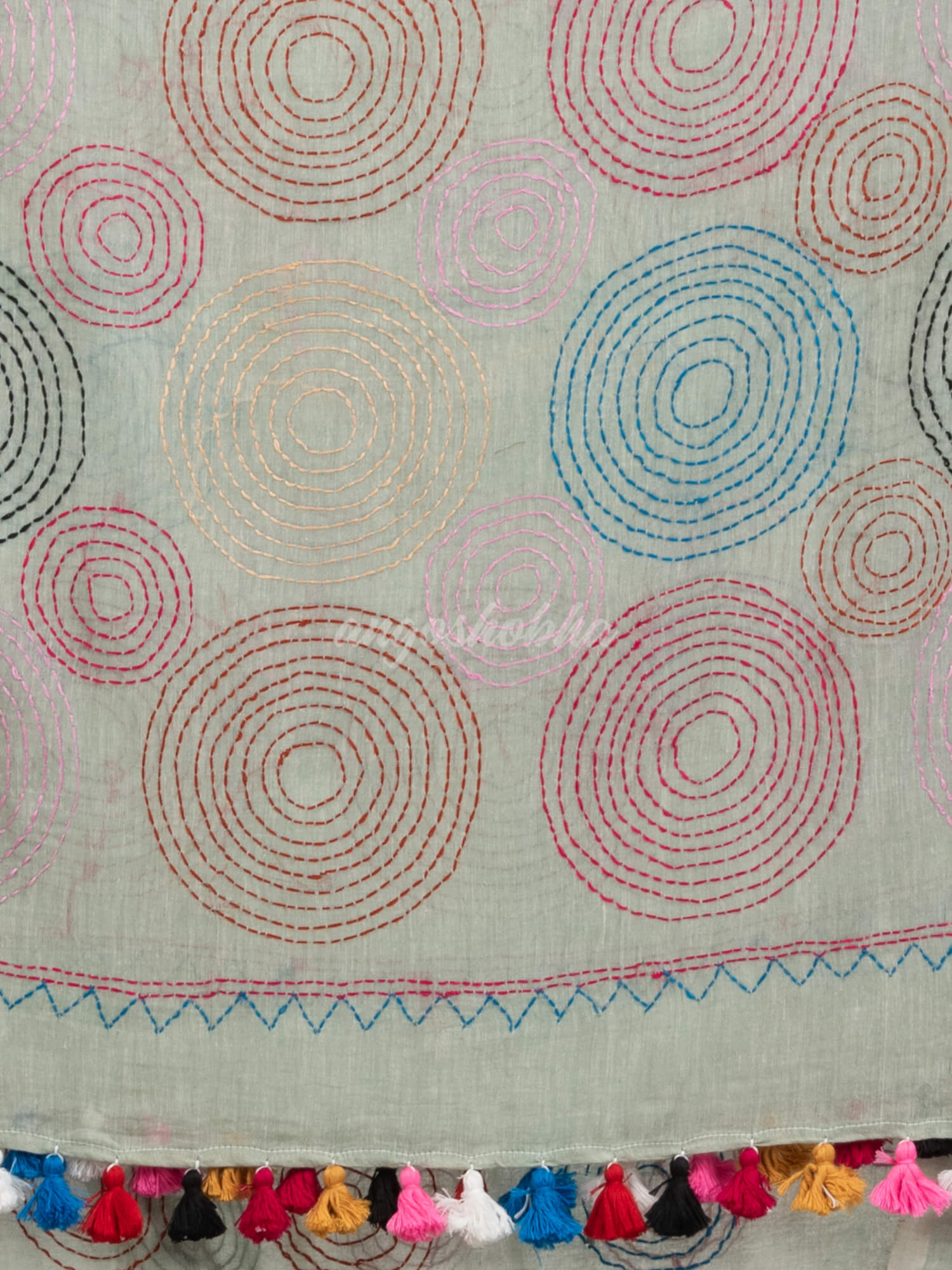 Grey Tinge cotton embroidery saree