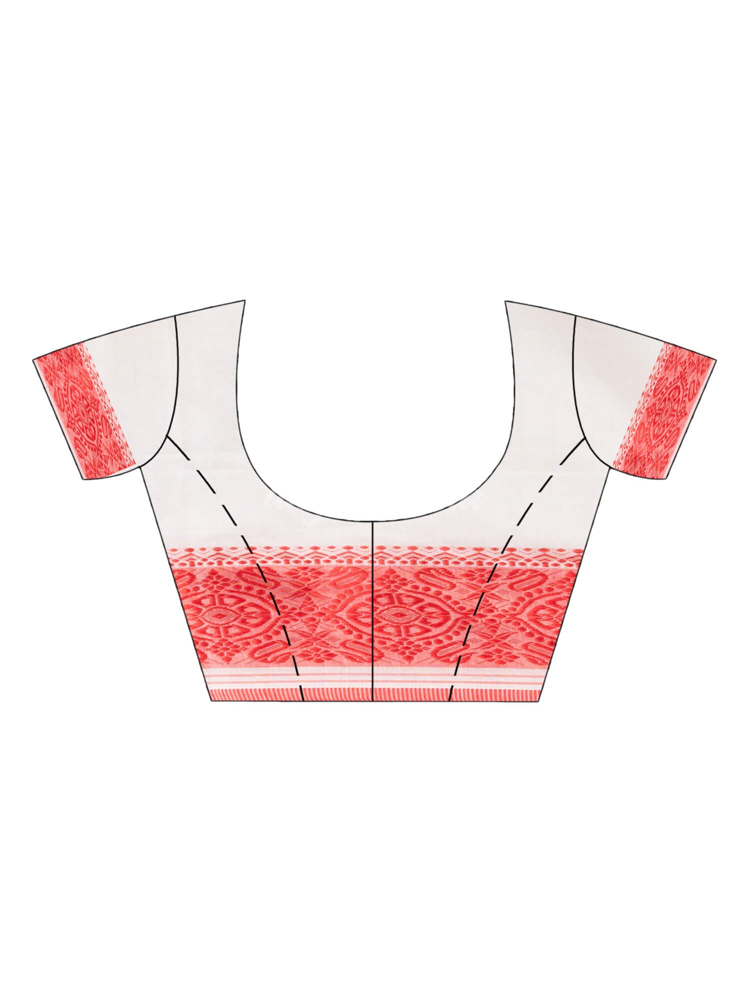 White body red border begampuri organic cotton saree