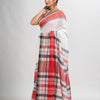 White body red & black border begampuri organic cotton saree