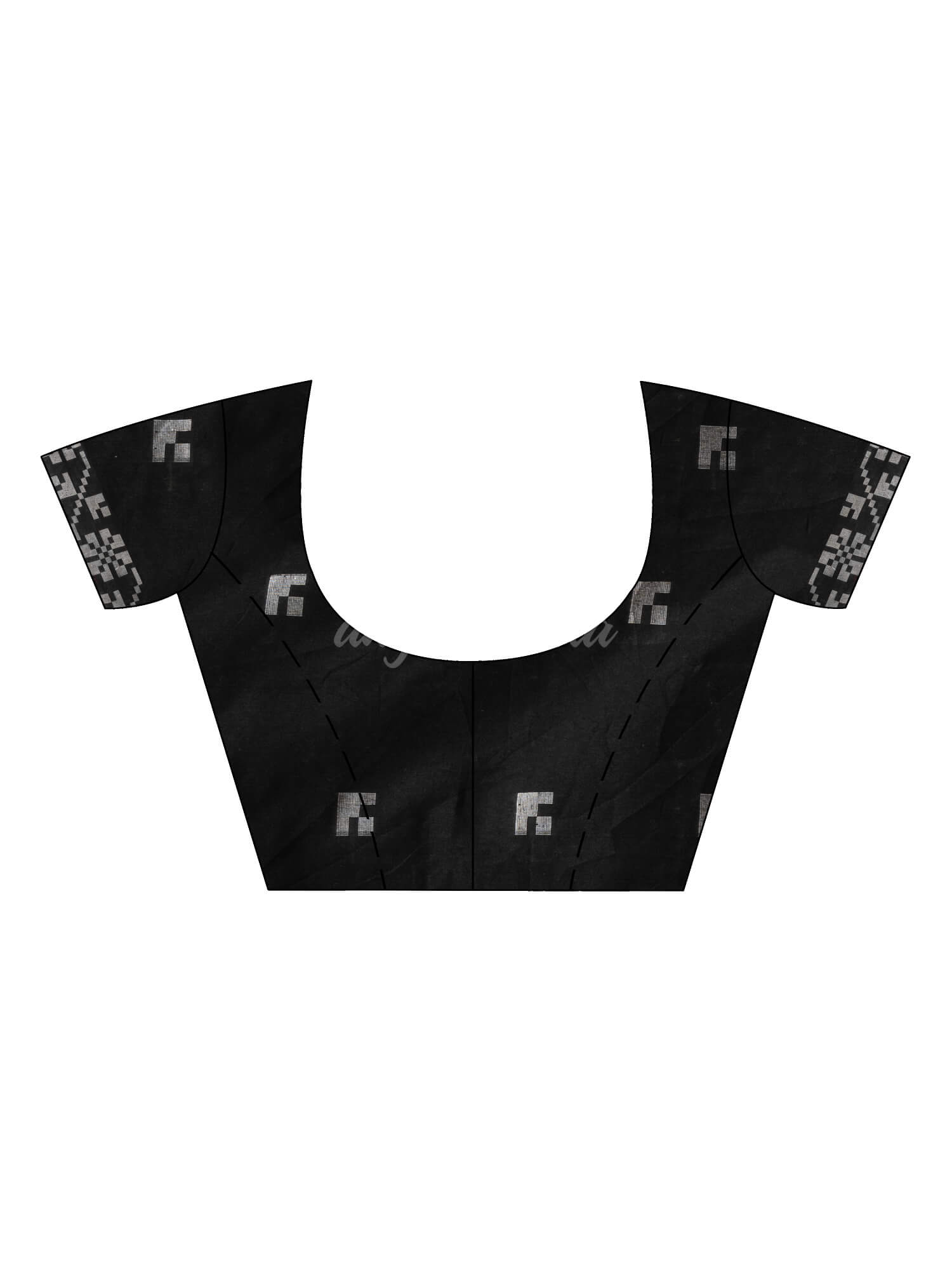 Black cotton jacquard border withe stripe pallu handloom saree