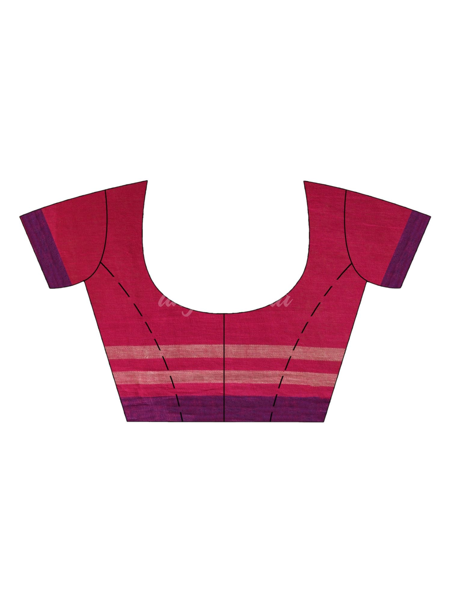 Pink with multi colour pallu handwoven line saree