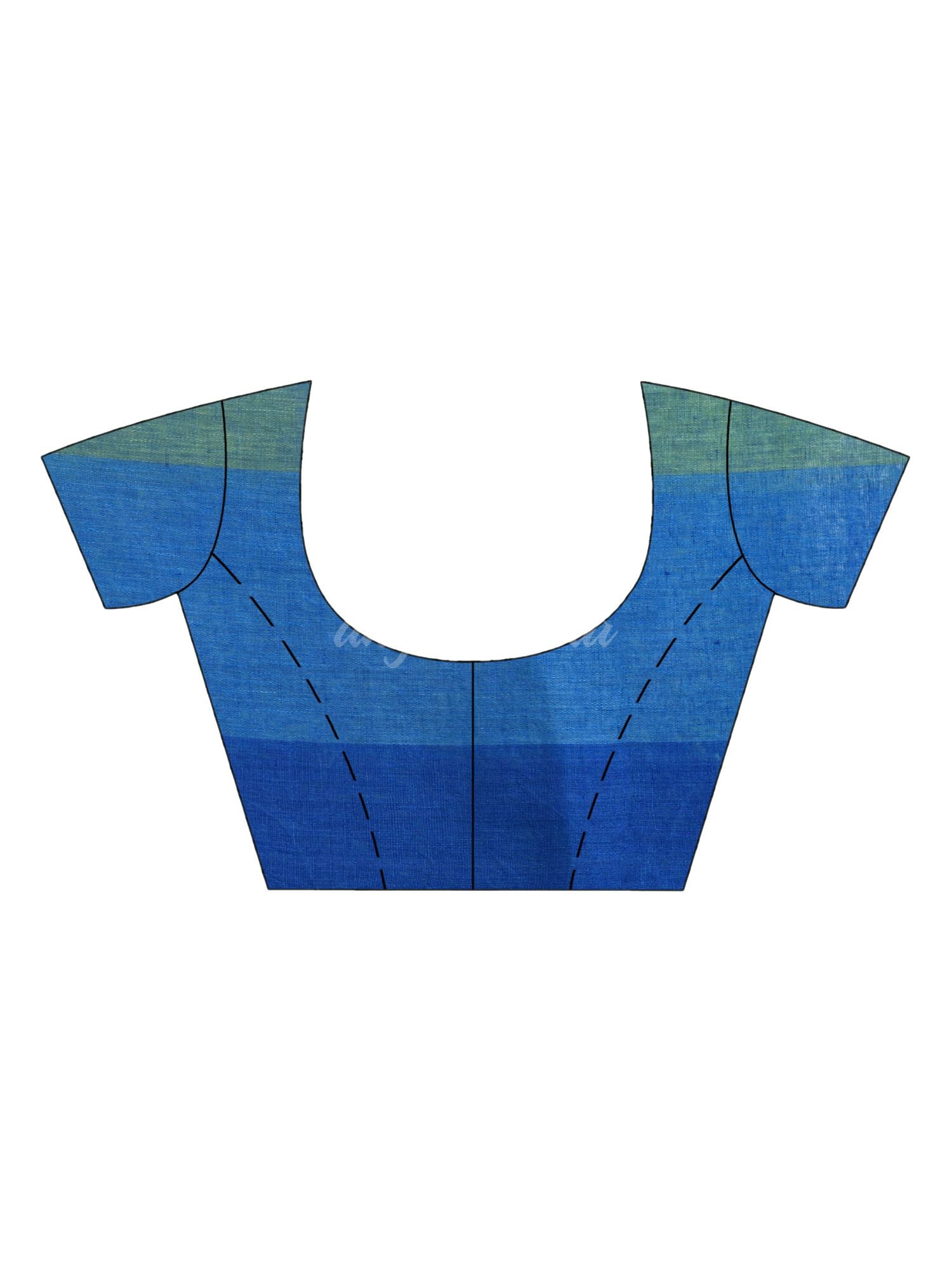 Light blue linen with pallu stipe handloom saree