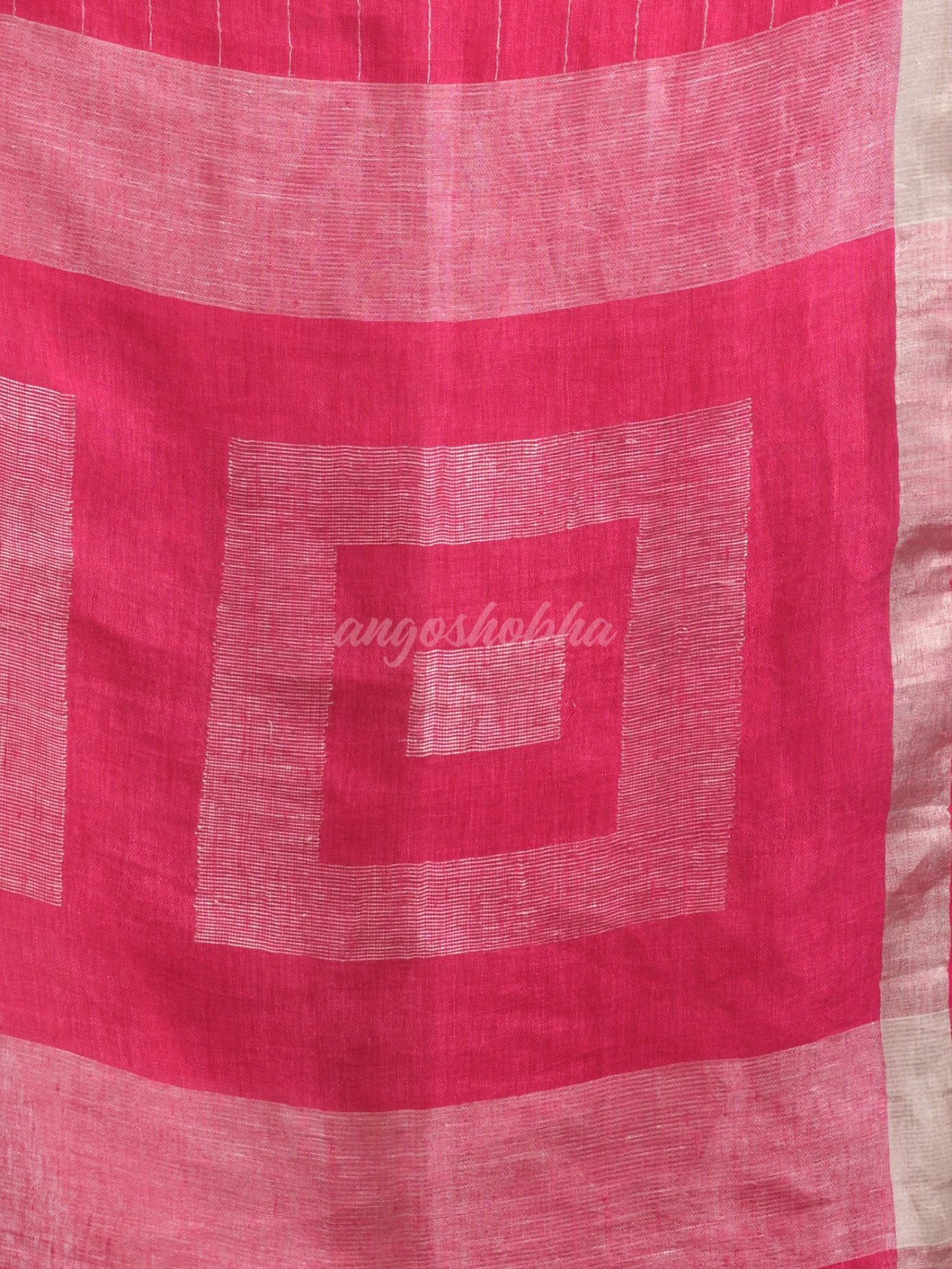 Light pink Traditional Linen Jamdani Saree