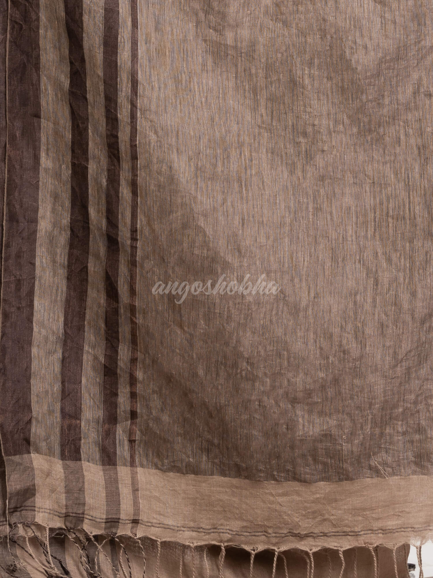 Dark muga linen handloom saree