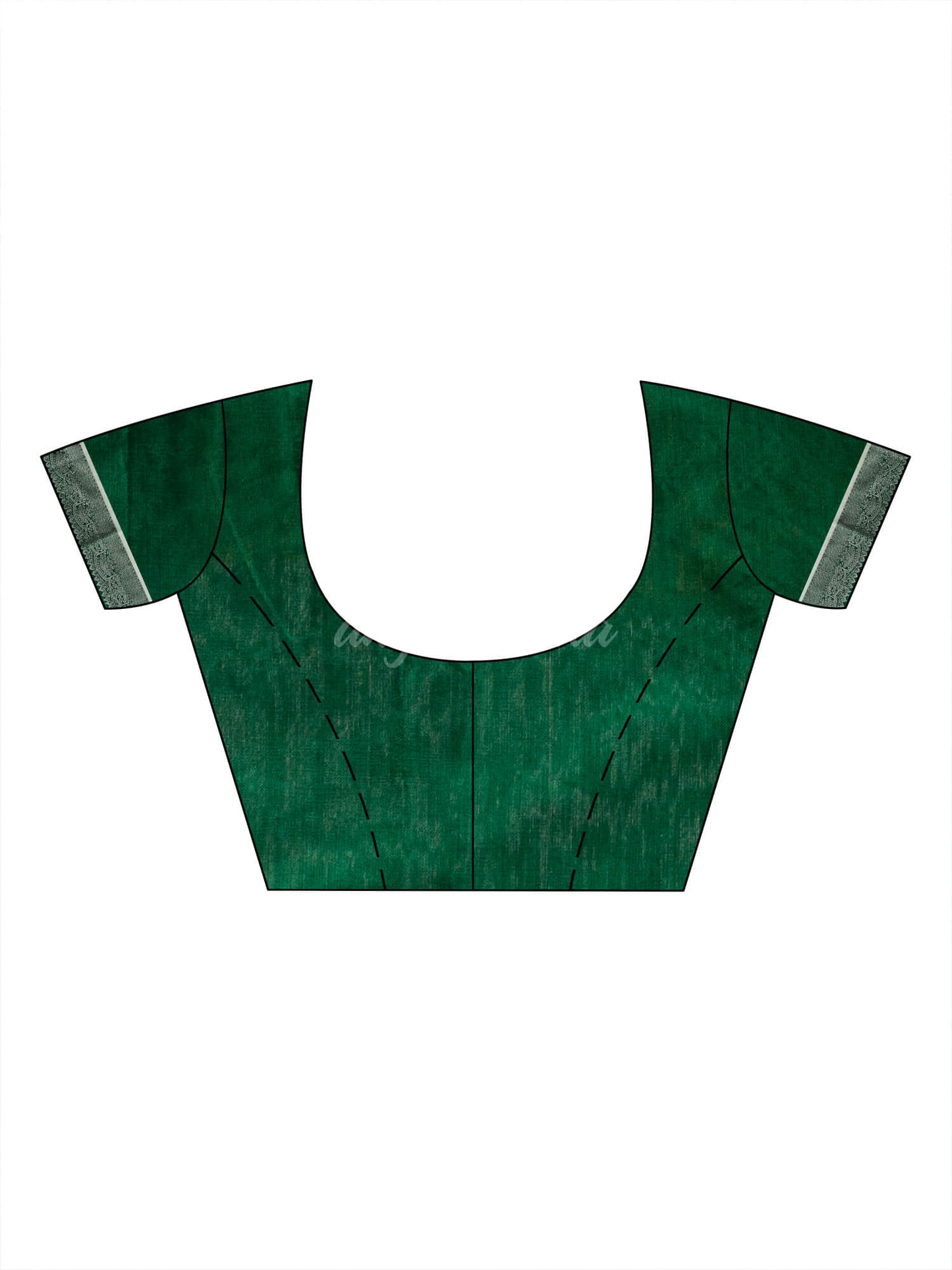 Bottle Green art silk Muslin Jacquard Jamdani Saree