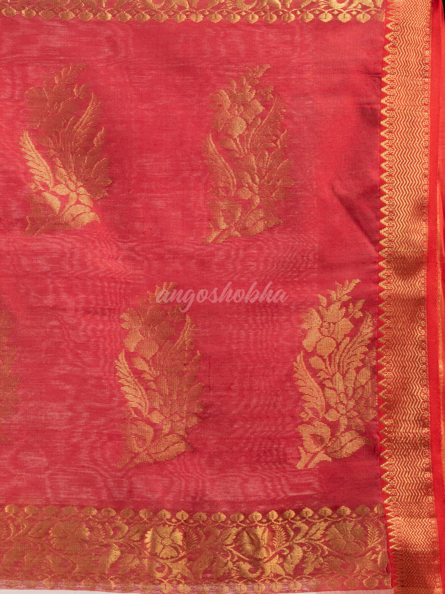 White art silk Muslin Jacquard Jamdani Saree