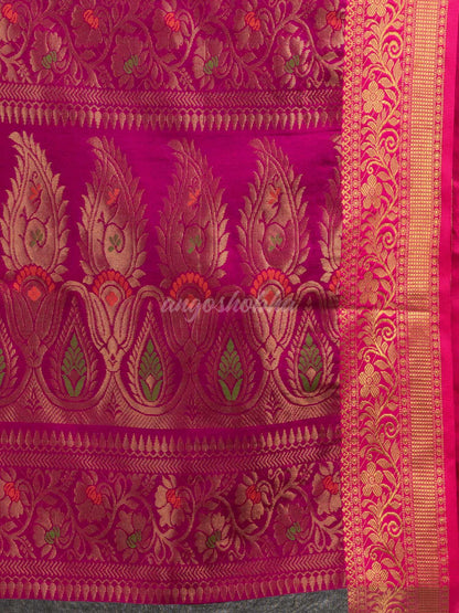 Black art silk with Muslin Jacquard Jamdani Saree