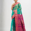 Turquoise art silk with pallu kalka banarasi saree