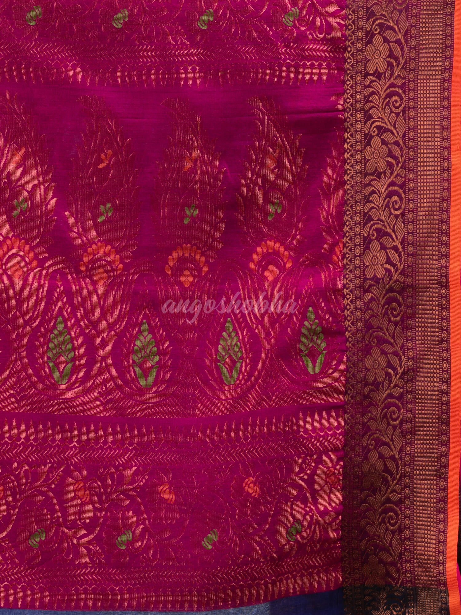 Royal Blue art silk Muslin Jacquard Jamdani Saree