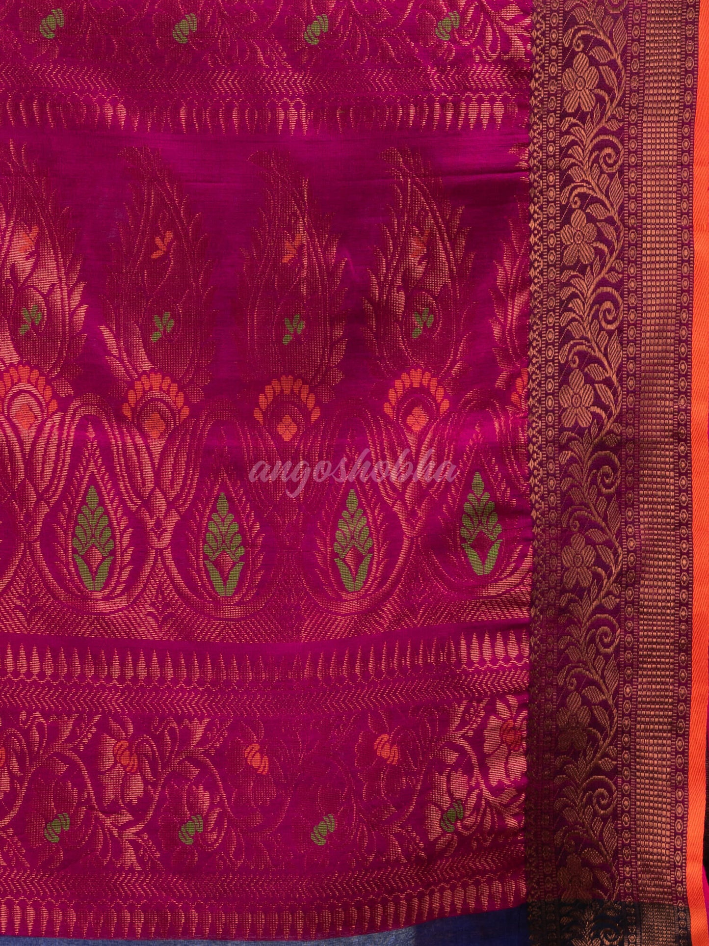 Royal Blue art silk Muslin Jacquard Jamdani Saree