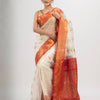 White art silk Muslin Jacquard Jamdani saree