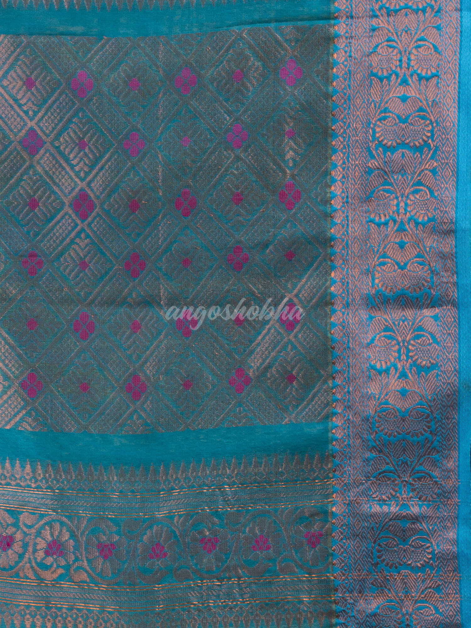 Yellow art silk Muslin Jacquard Jamdani saree