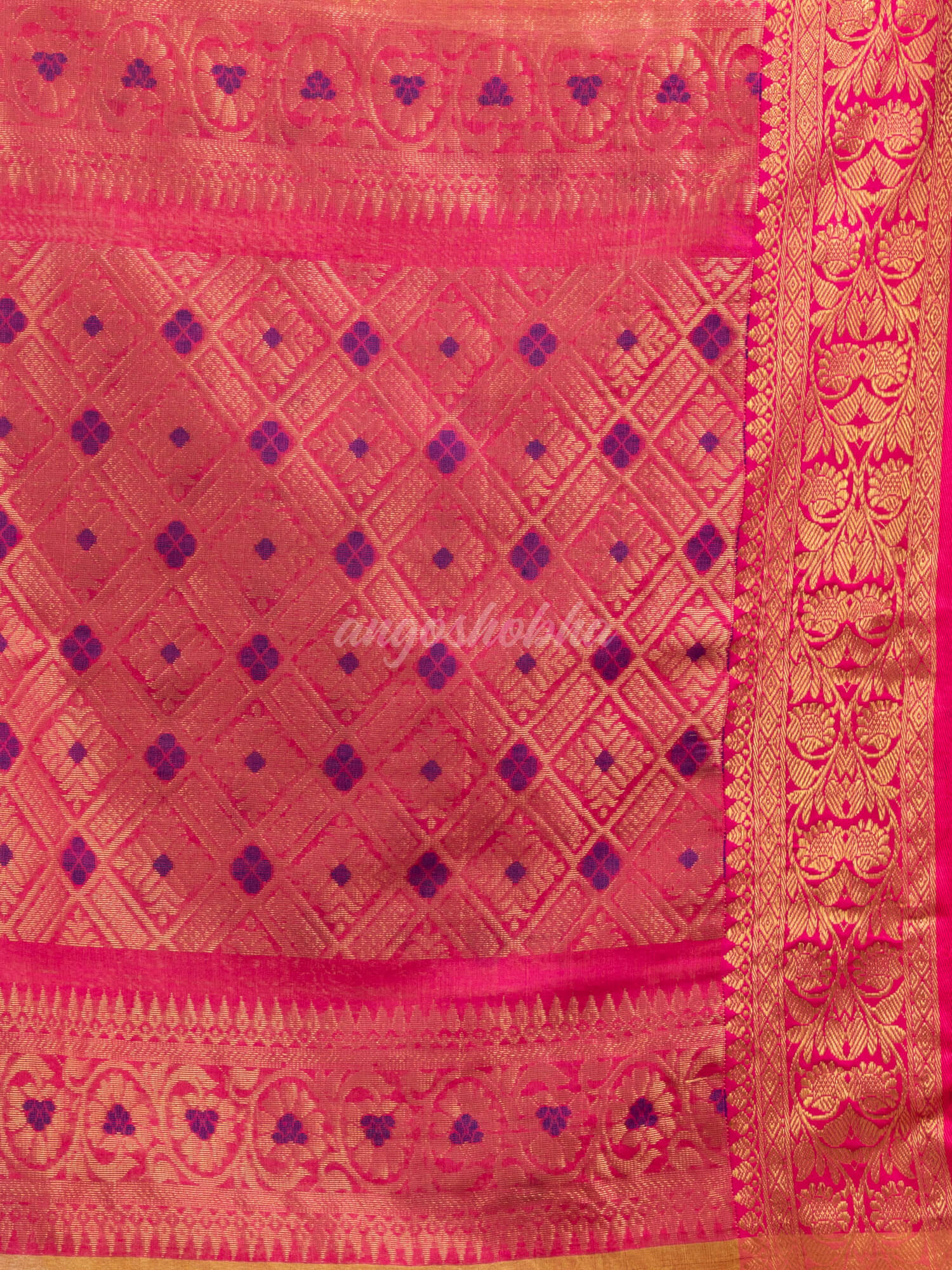 Bright Yellow art silk Muslin Jacquard Jamdani saree