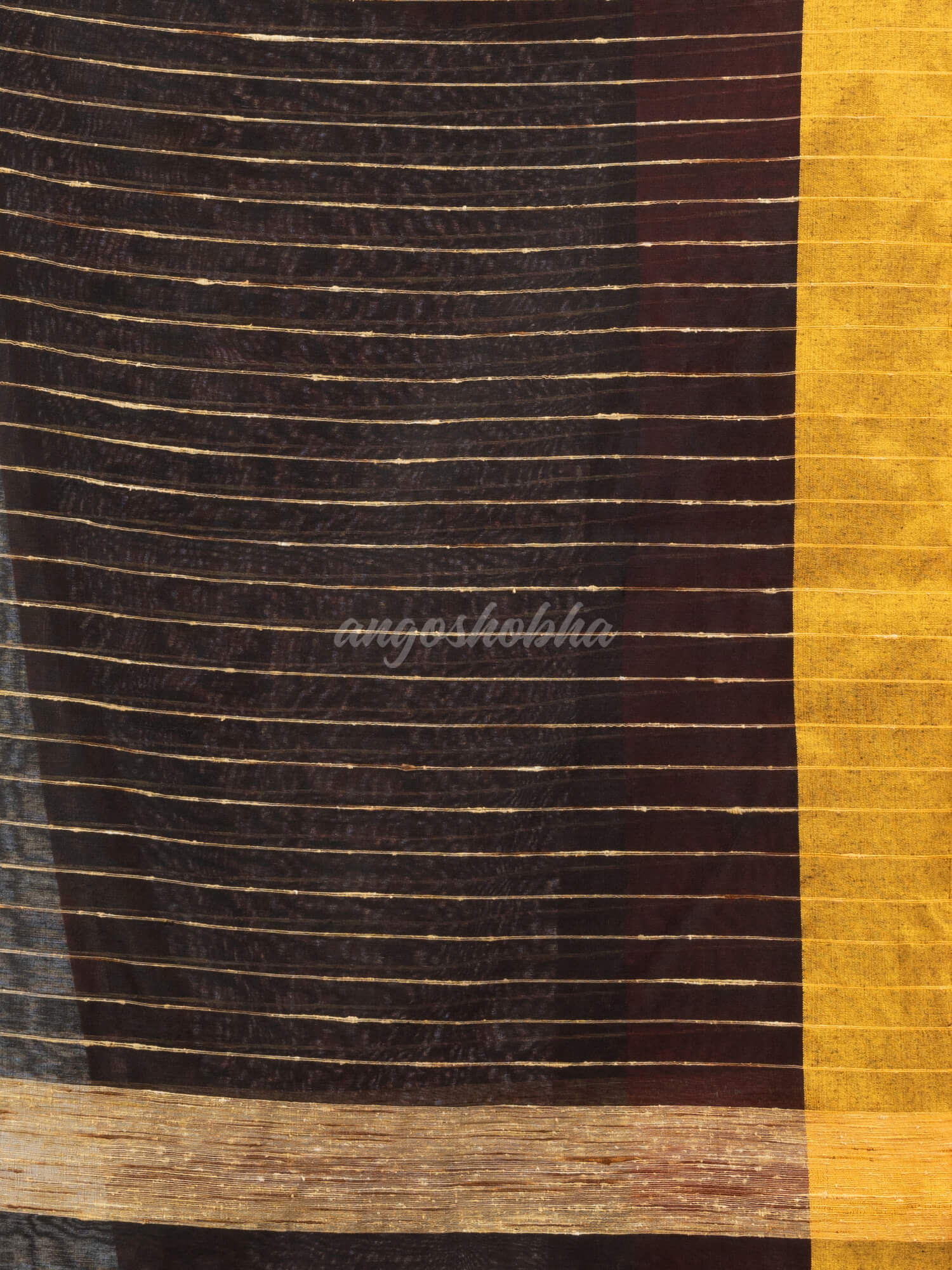 Maroon & Black cotton blend half and half handloom saree